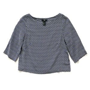 H&M Black & Blue Patterned Blouse